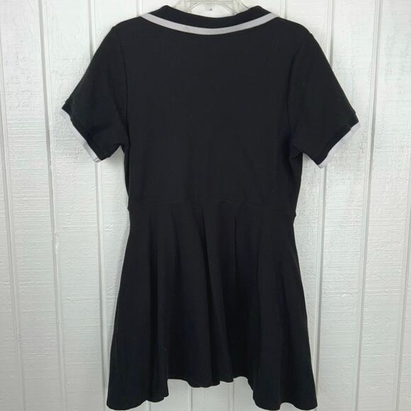 Social Collision Women Short Sleeve Mini Shirt Dress Goth School Black Size XL - Picture 5 of 5